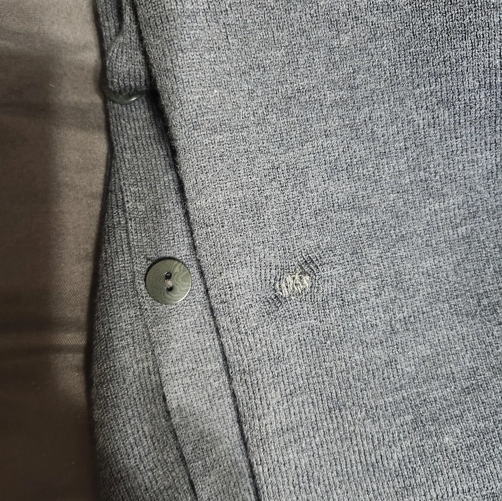 Eileen Fisher Wool Italian Yarn Wool Long Button Front Gray Cardigan Size 1X●